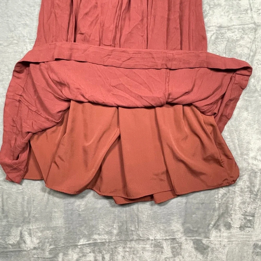 Abercrombie & Fitch Maxi Dress Women Dusty Rose Smocked V-Neck Sleeveless XS